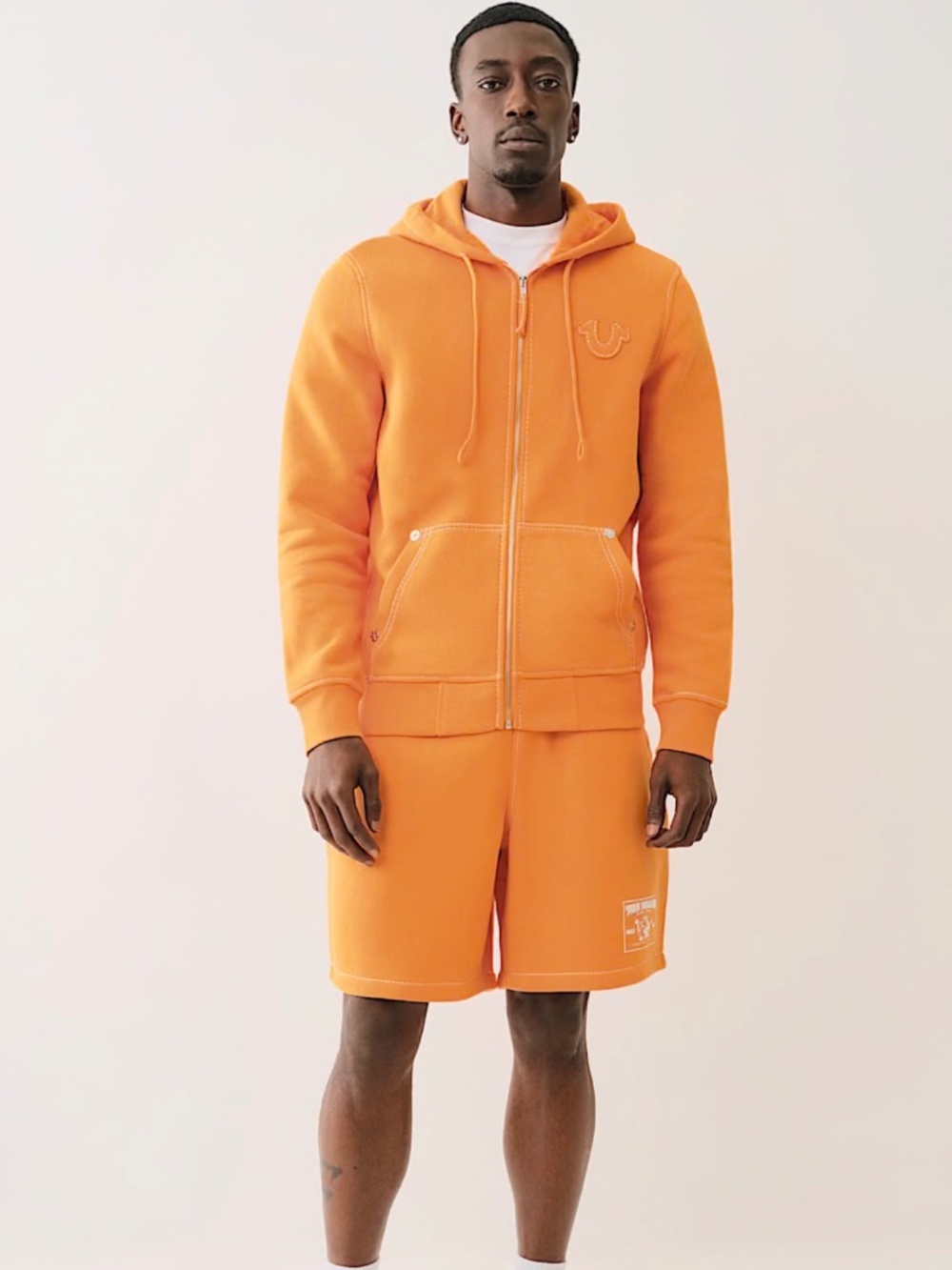 BIG T Zip Hoodie Short Set- Size M